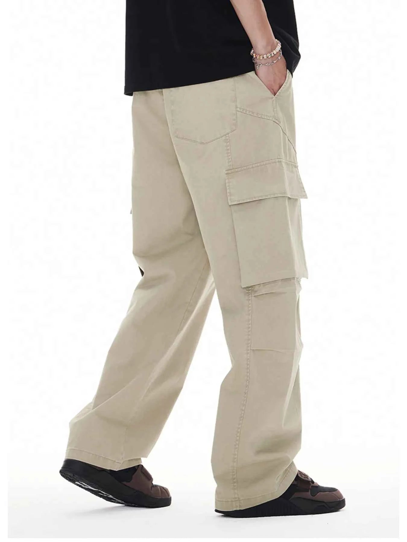 Men's Plus Size Wide Leg Cargo Drawstring Pants