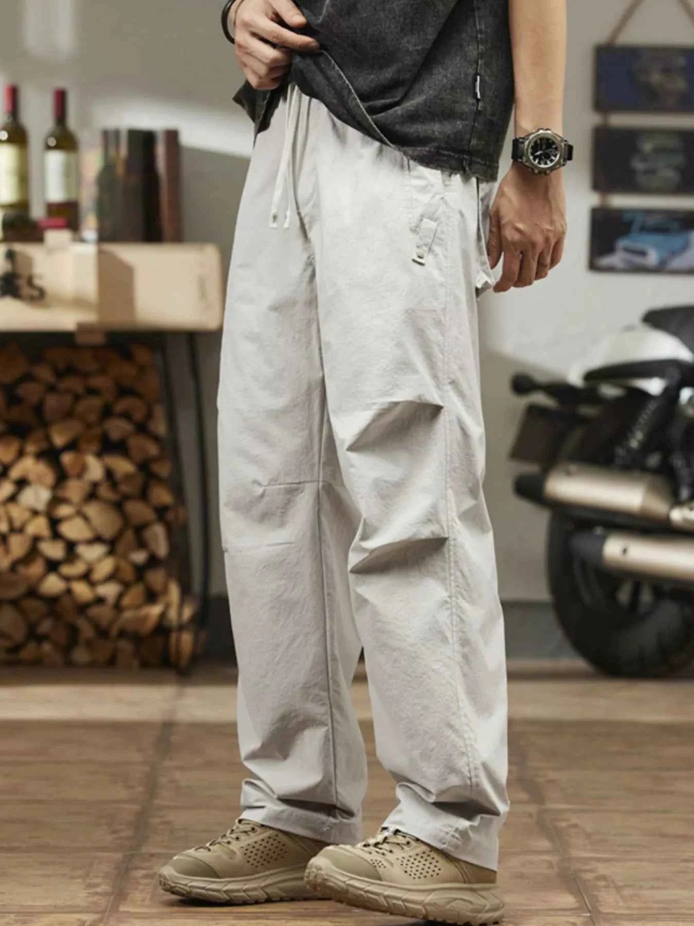Men's Plus Size Casual Relaxed Fit Drawstring Pants