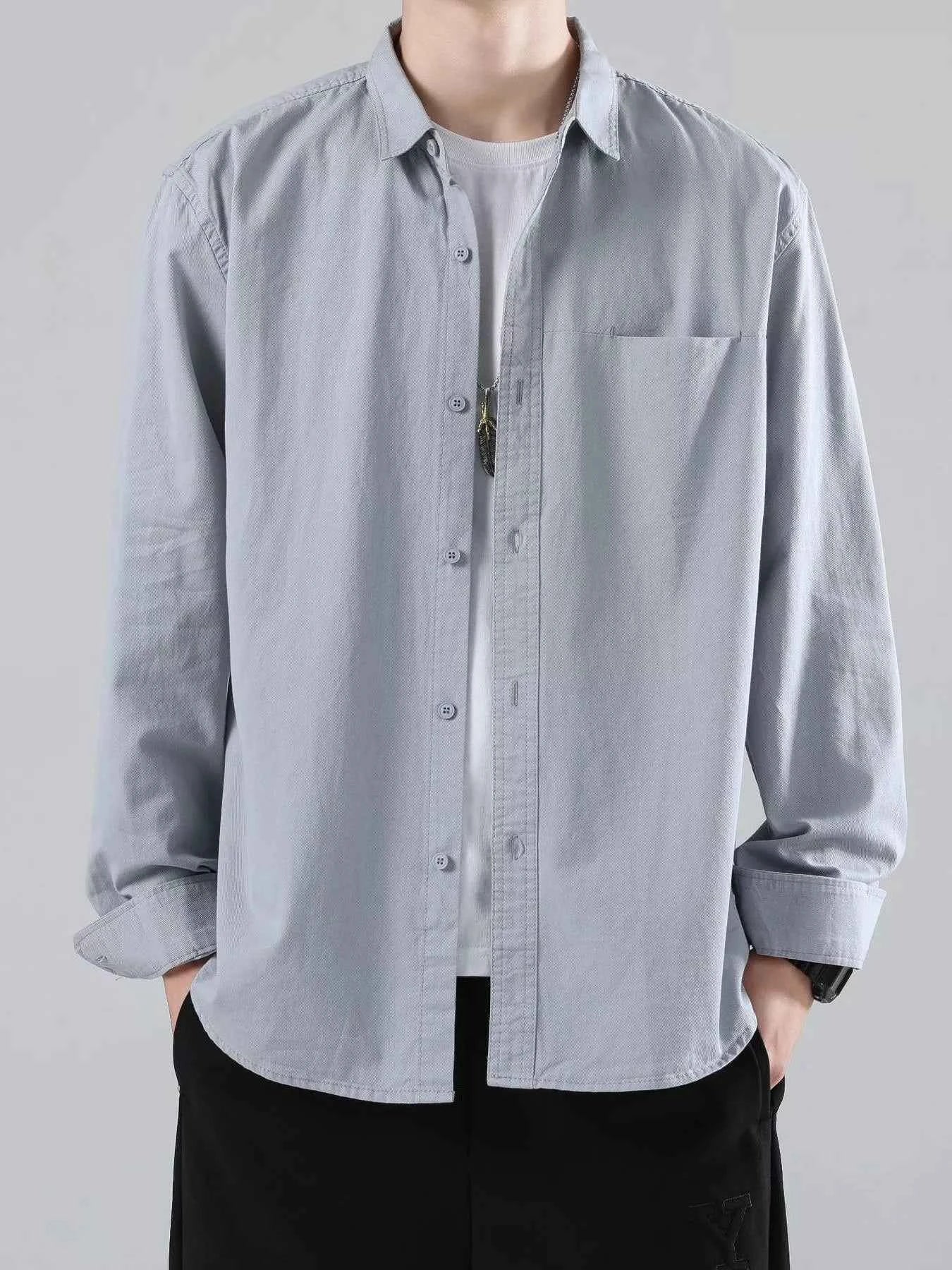 Men's Full Size Button-Up Casual Shirt Plus Size