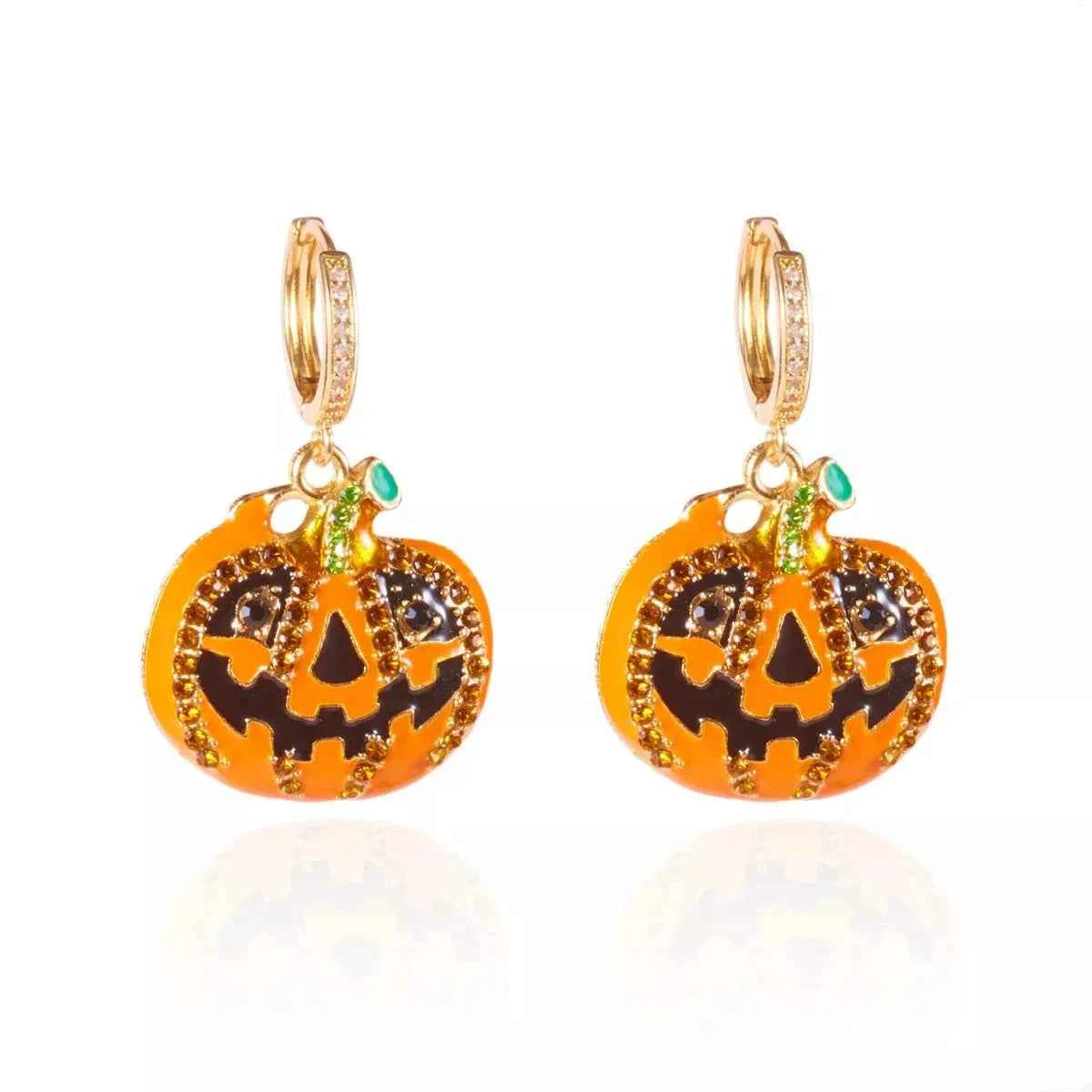Halloween Pumpkin Drop Earrings