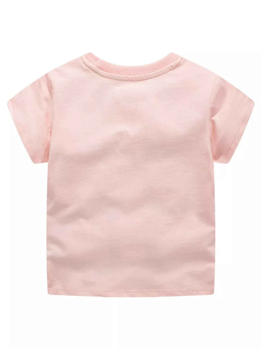 Children's Giraffe Applique Short Sleeve T-Shirt