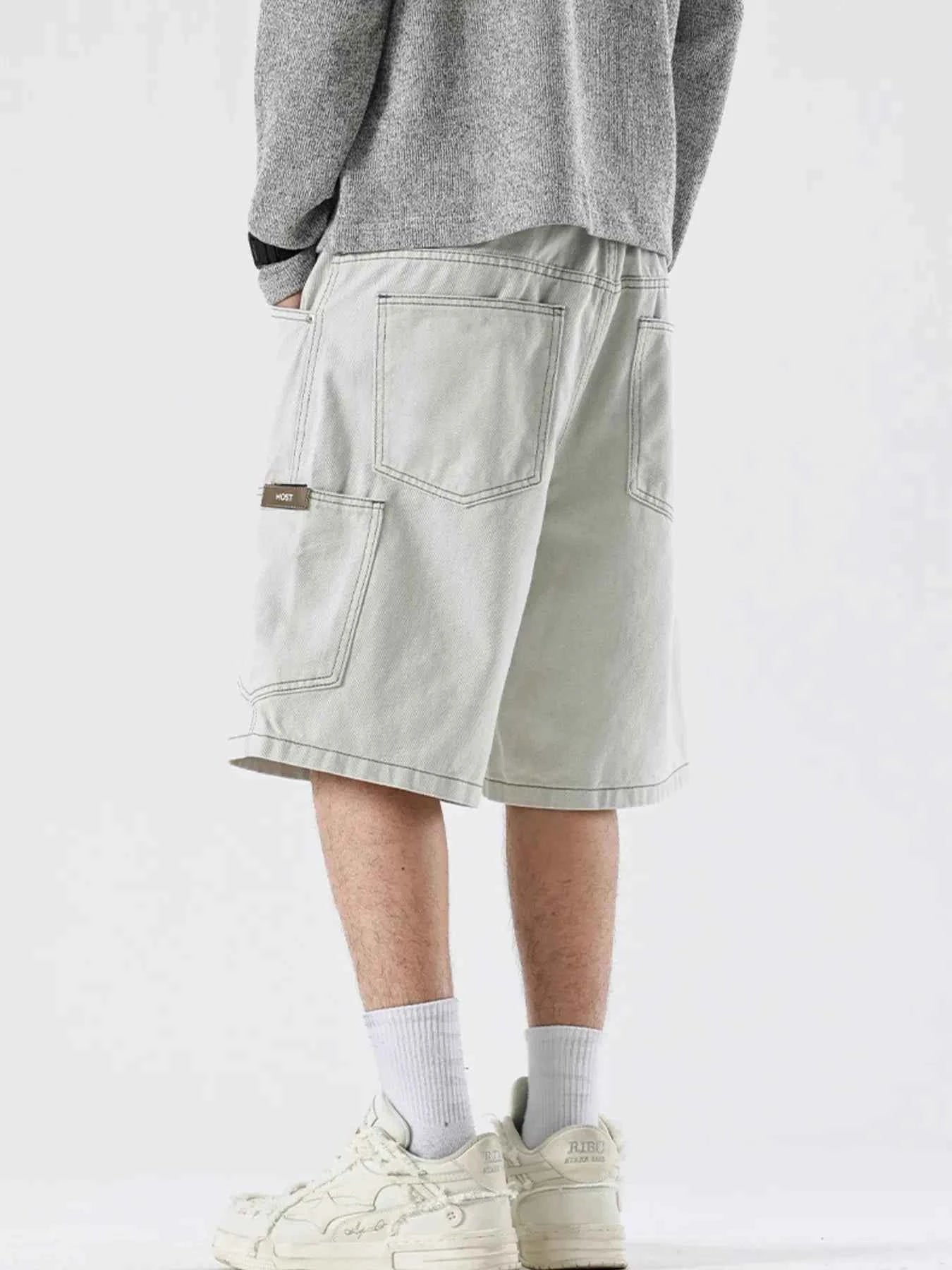 Men's Loose Fit Drawstring Denim Shorts