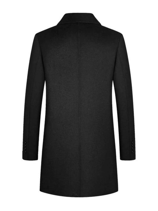 Men's Plus Size Button Up Long Sleeve Coat