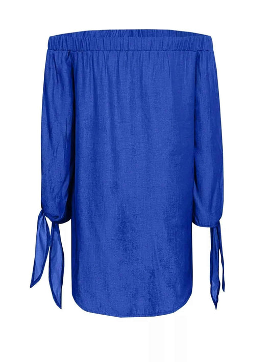 Off Shoulder Decor Button Mini Dress