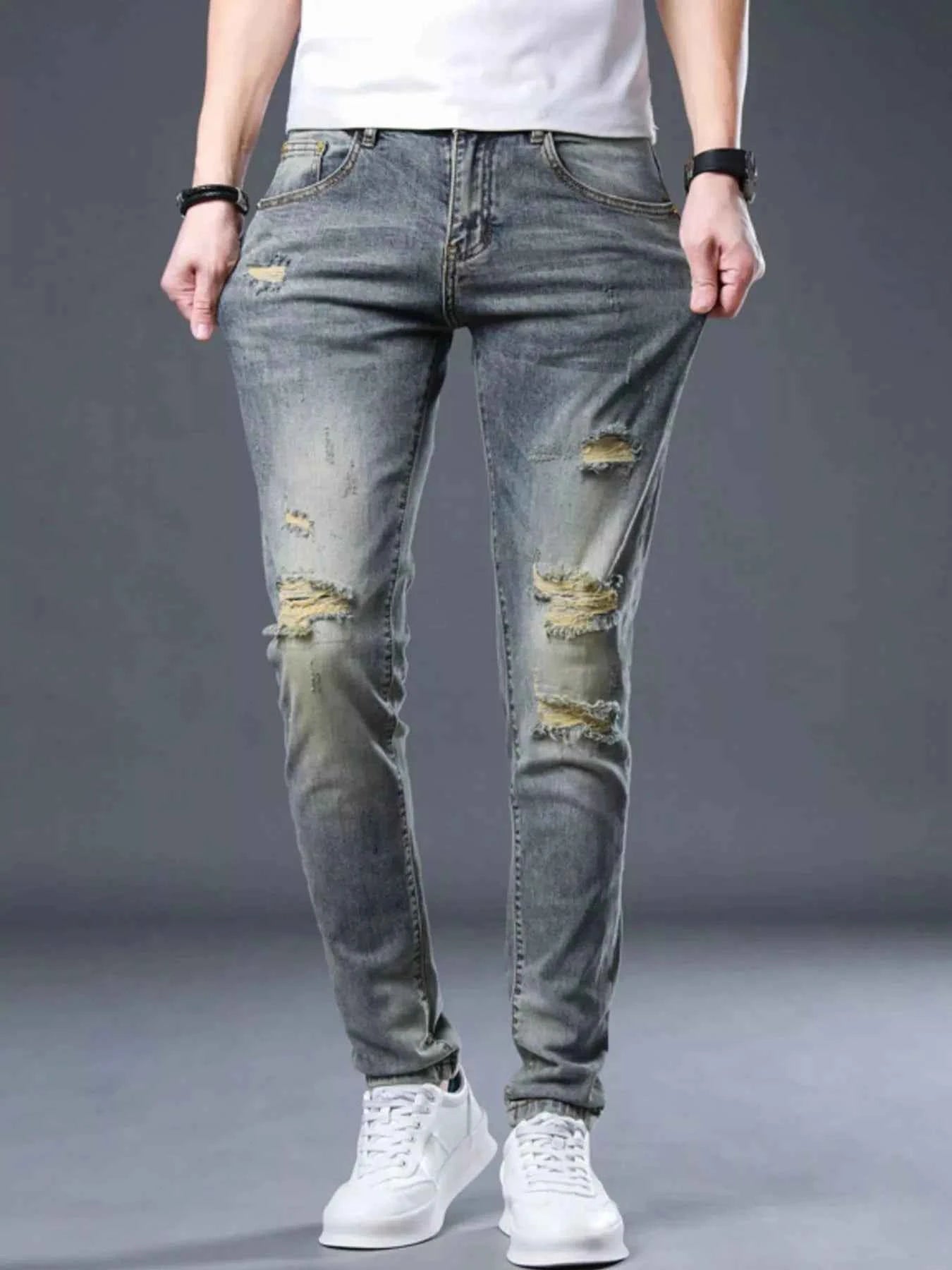 Men's Distressed Slim Fit Jeans