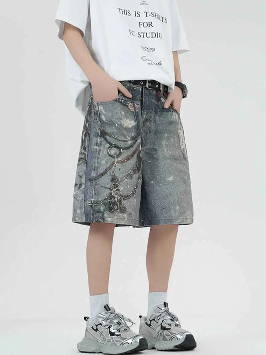 Men's Full Size Loose Fit Denim Shorts Plus Size