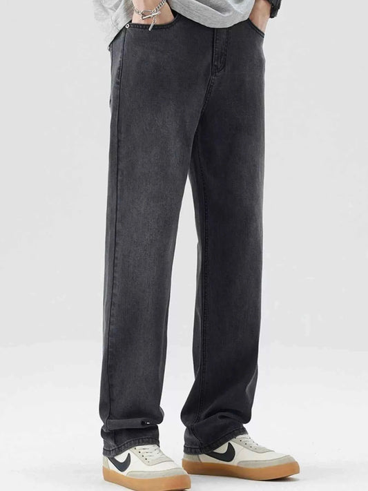 Men's Wide Leg Jeans with Pockets
