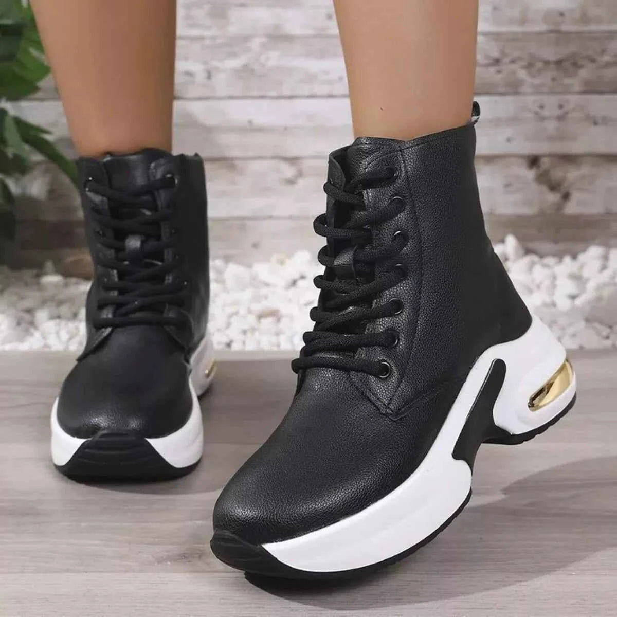 Lace Up Platform Ankle Boots