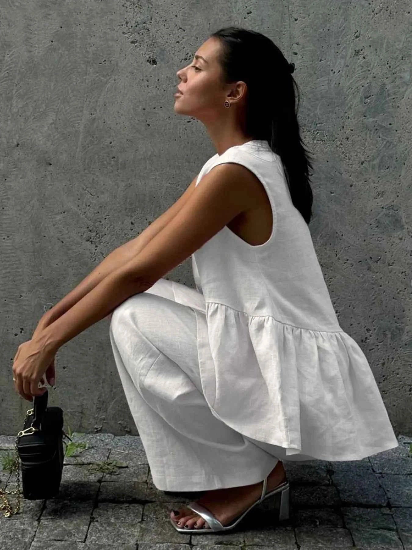 V-Neck Vest and Pants Set
