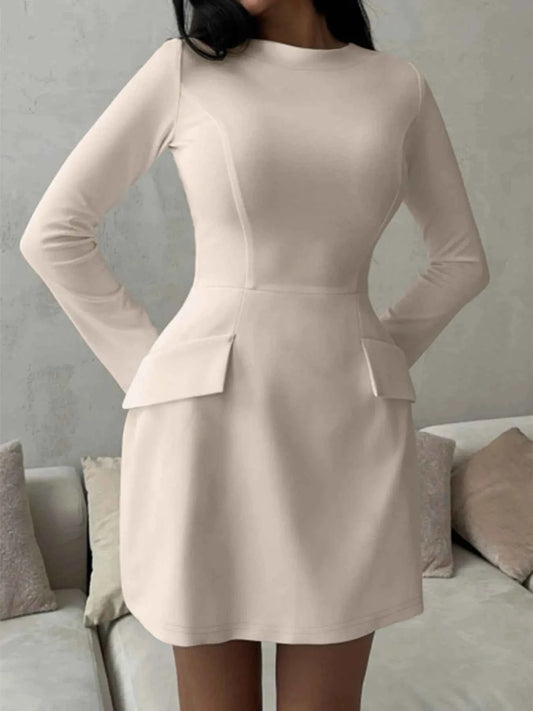 Long Sleeve Bodycon Mini Dress with Pockets