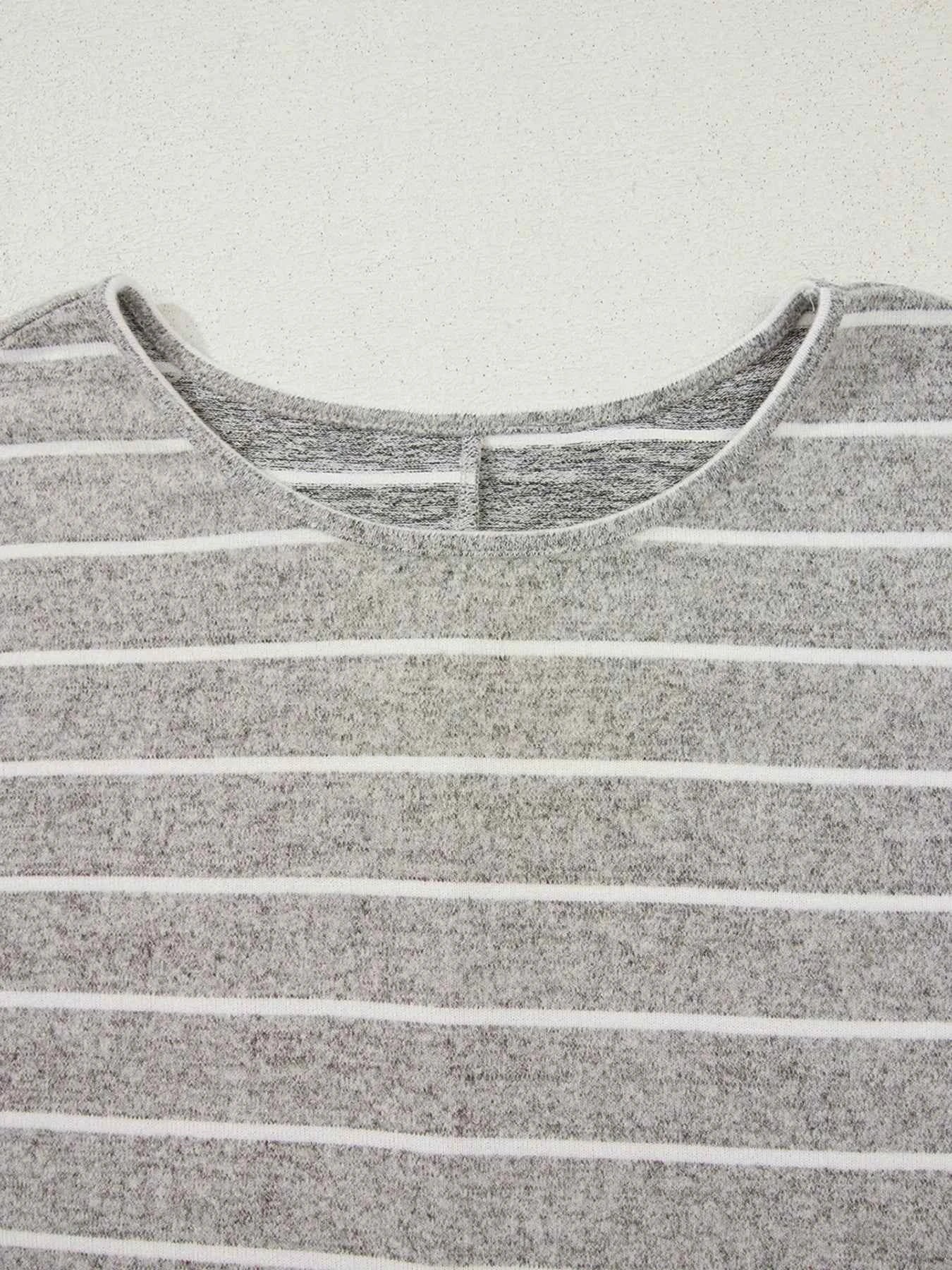 Stripe Dolman Sleeve Drop Shoulder Top