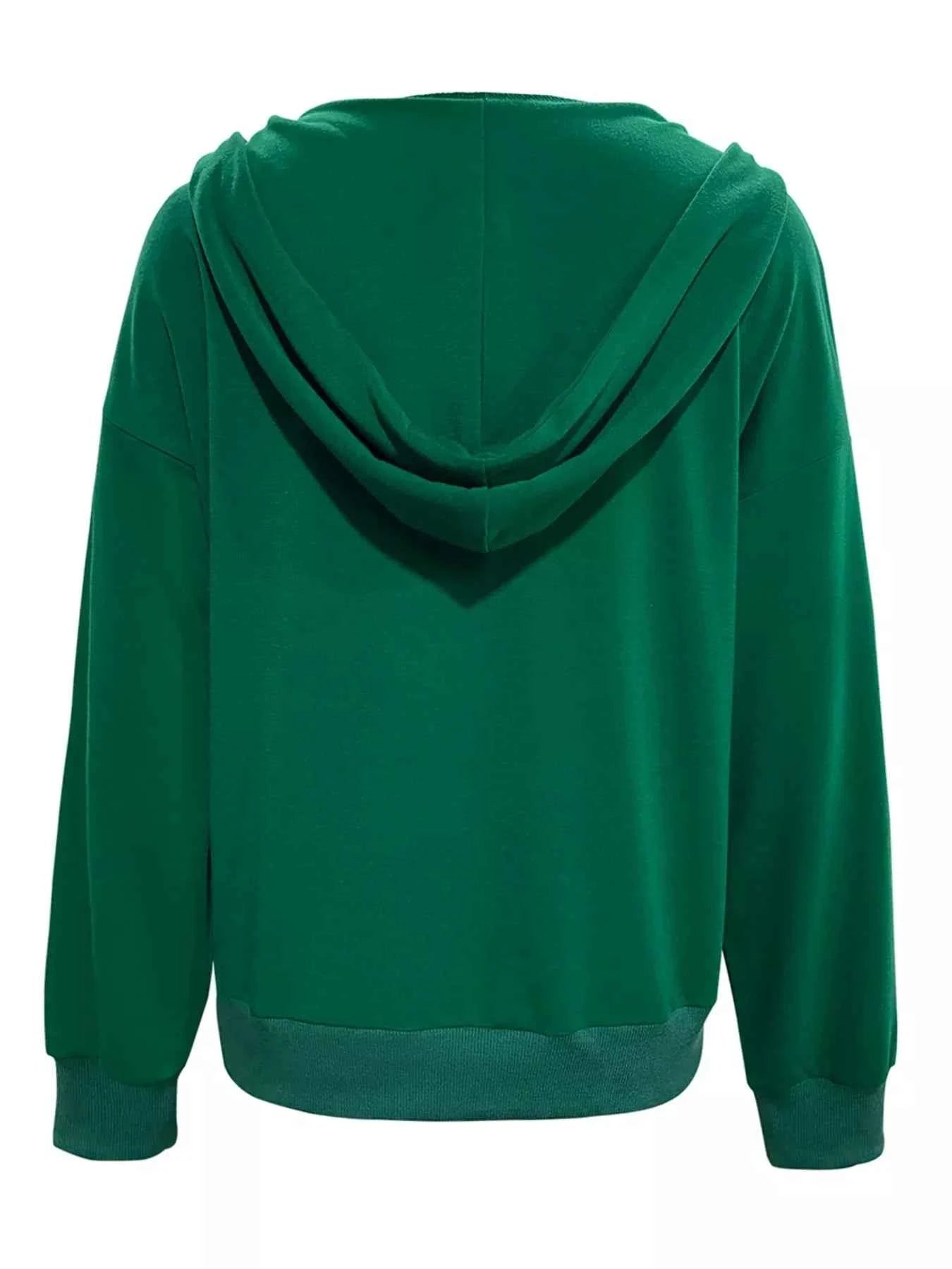 Full Size Snap-Down Hoodie with Kangaroo Pocket Plus Size