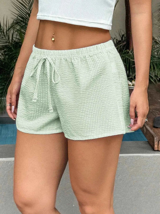 Textured Drawstring Comfort Shorts