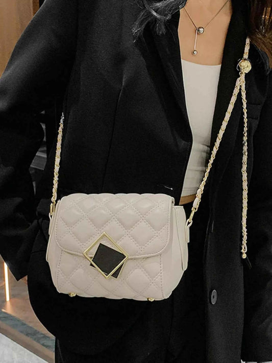 Quilted Flap Chain Crossbody Bag