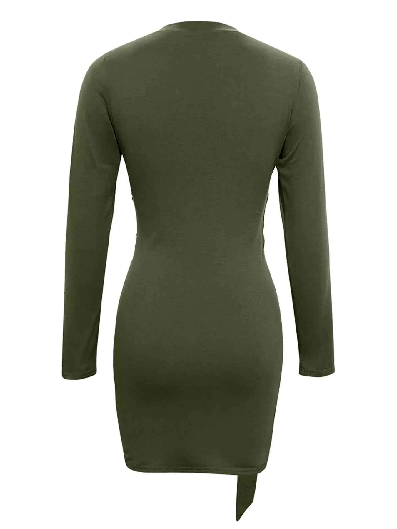 Round Neck Long Sleeve Bodycon Dress