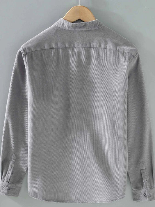 Men's Plus Size Button Up Long Sleeve Jacket