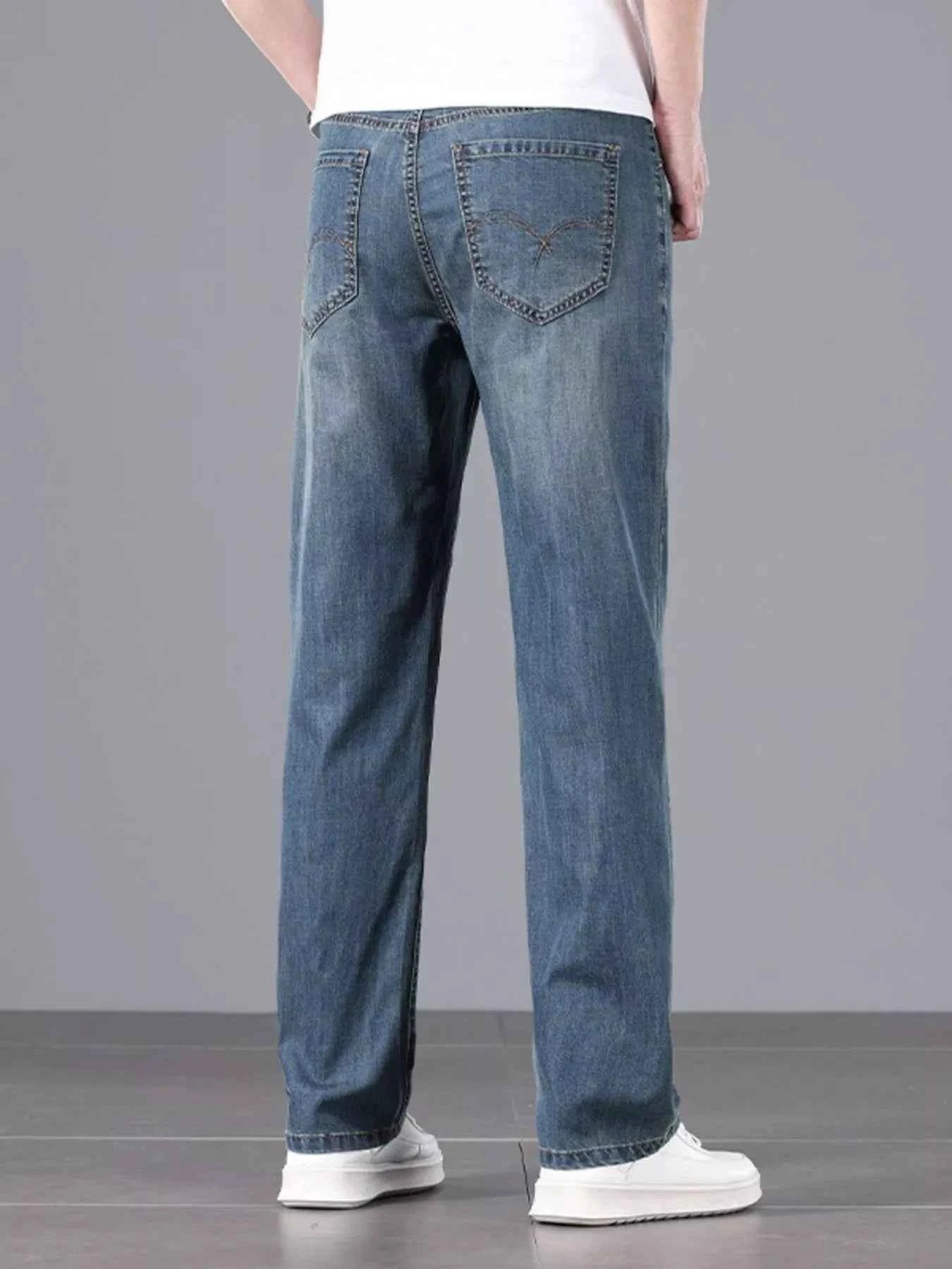 Men's Straight Fit Wash Jeans
