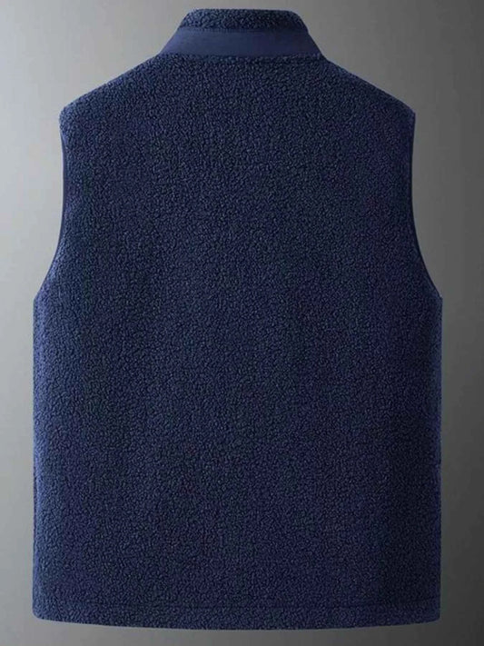 Men's Plus Size Zip Up Vest with Pockets