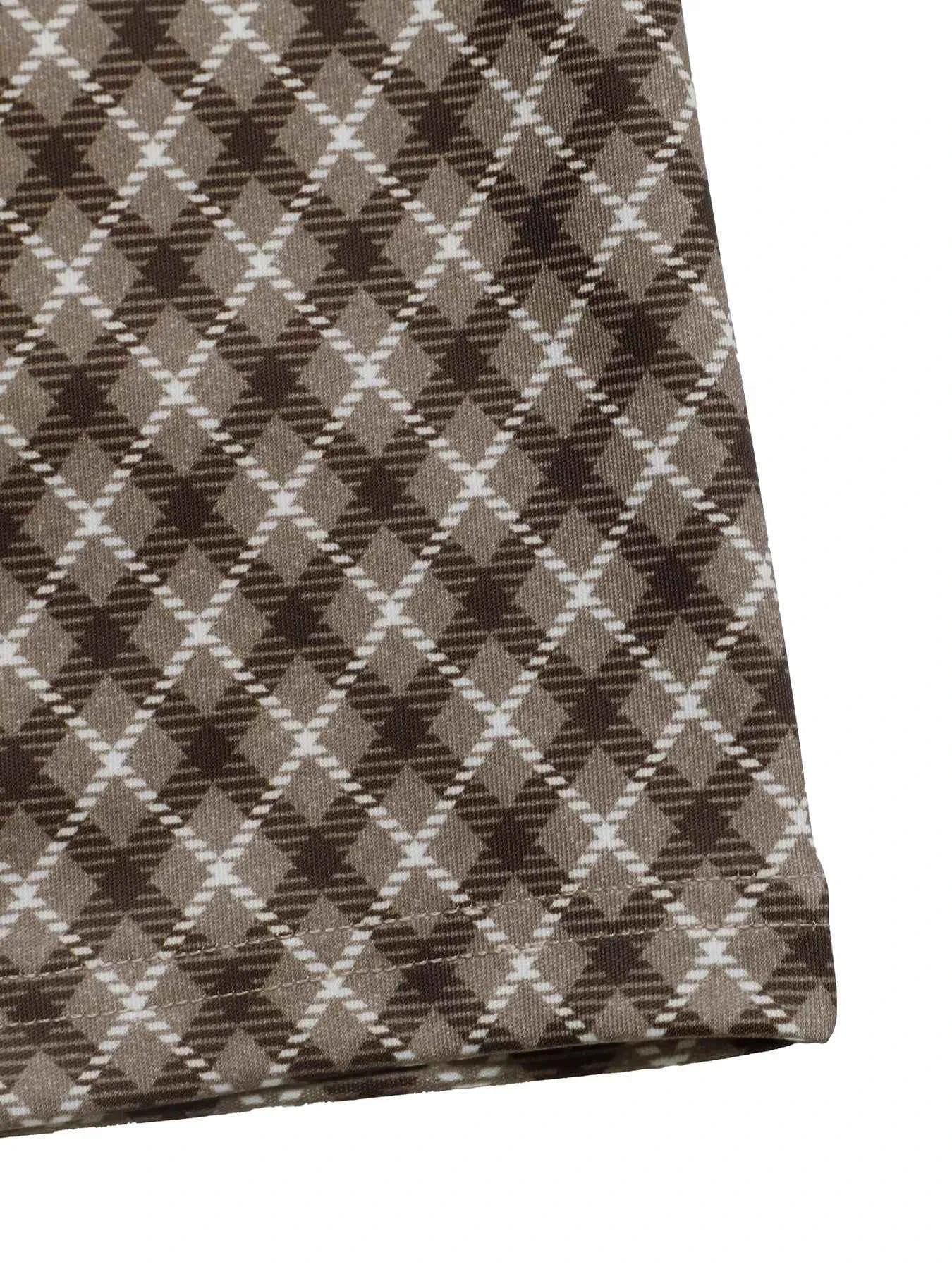 Plaid High-Waisted Wide Leg Pants