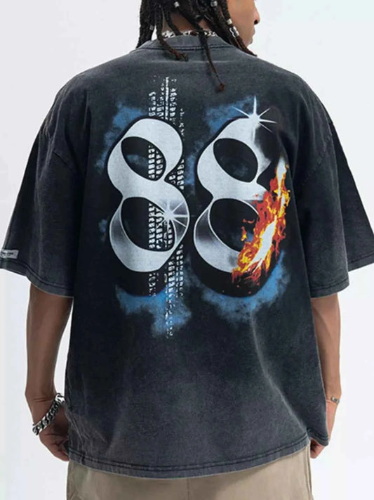 Men's Graphic Round Neck Half Sleeve T-Shirt