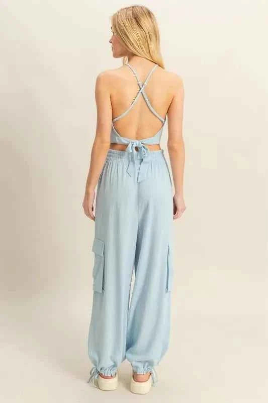 HYFVE Crop Top and Cargo Pants Set