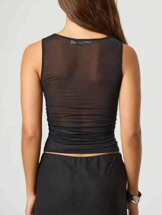 Ruched Round Neck Tank