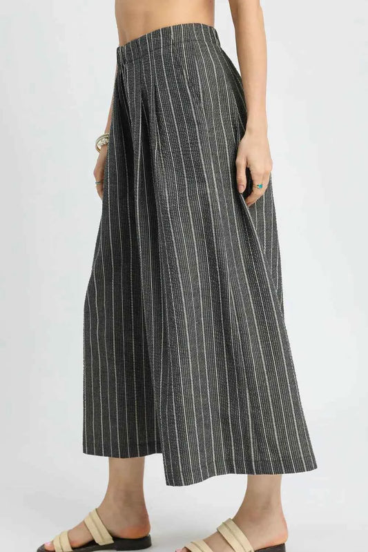 Umgee Pinstripe Crop Palazzo Pants