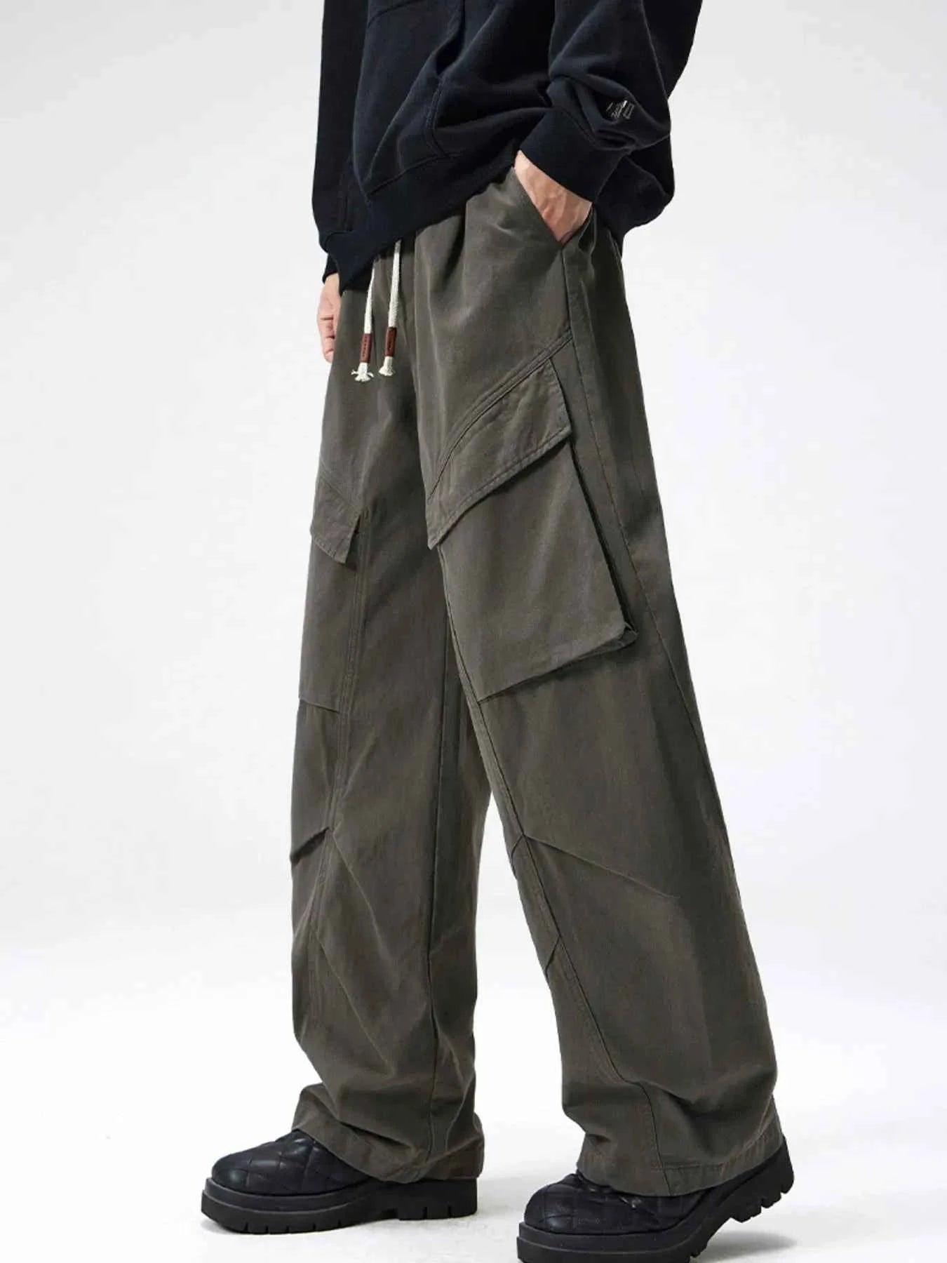 Men's Plus Size Cargo Utility Pants with Multiple Pockets