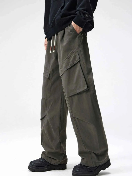 Men's Plus Size Cargo Utility Pants with Multiple Pockets