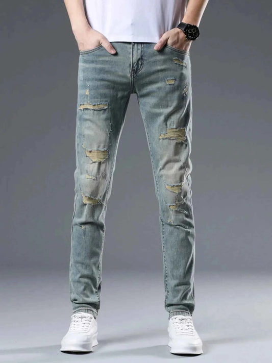 Men's Distressed Slim Fit Jeans