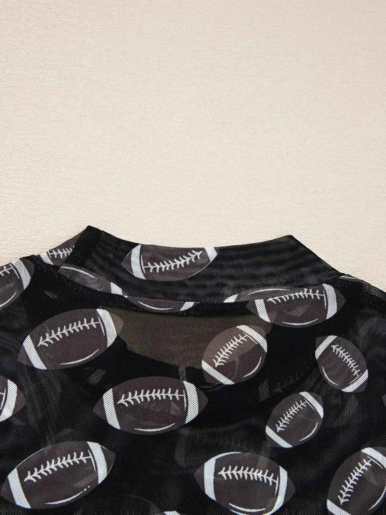Game Day Mesh Sheer Long Sleeve Top