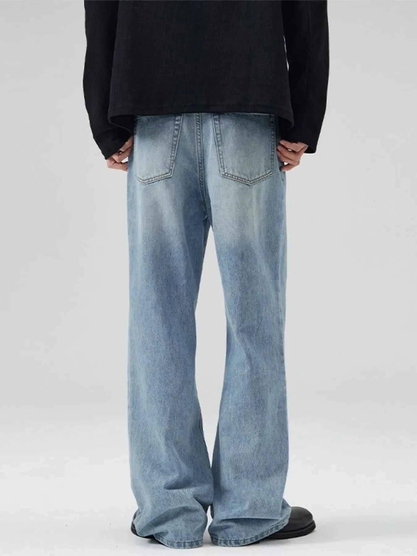 Men's Full Size Washed Wide Leg Jeans Plus Size