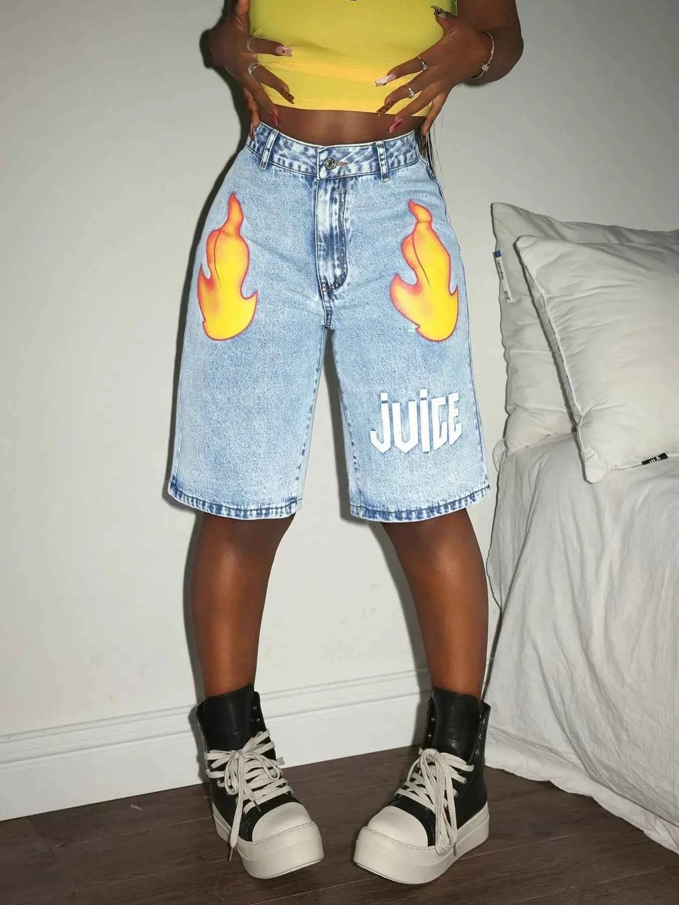 High-Waisted Denim Shorts