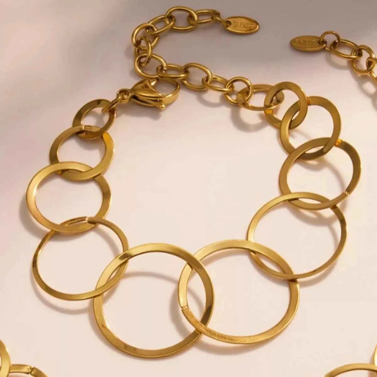 18K Gold-Plated Titanium Steel Round Bracelet