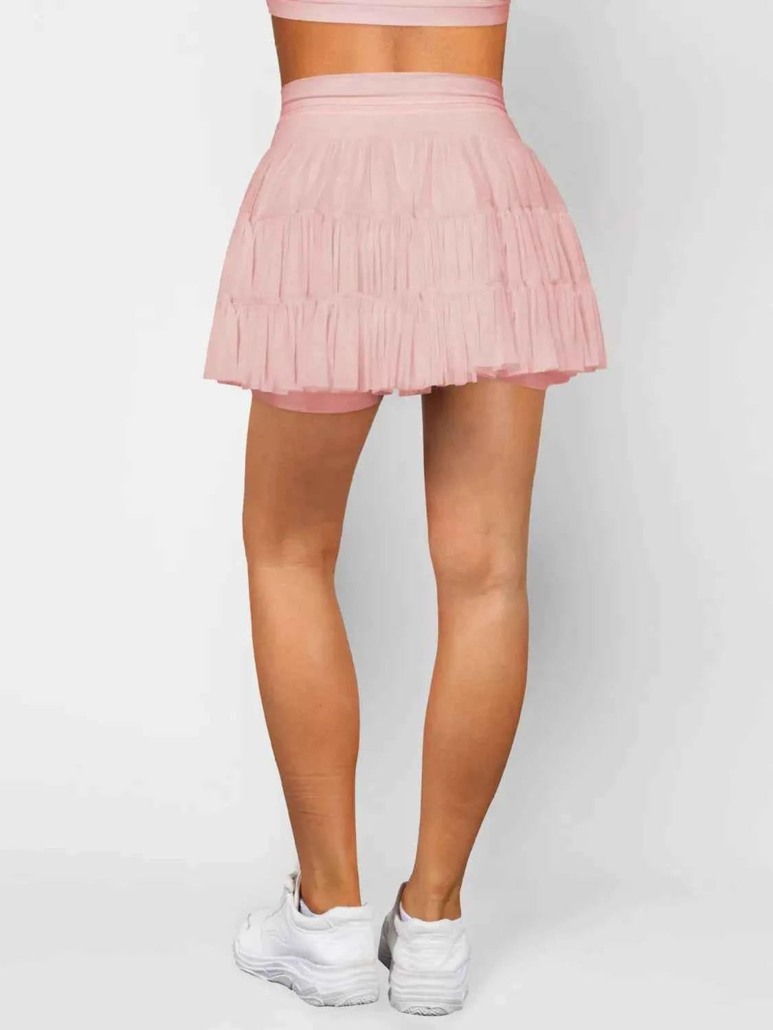 Tiered Skort with Drawstring