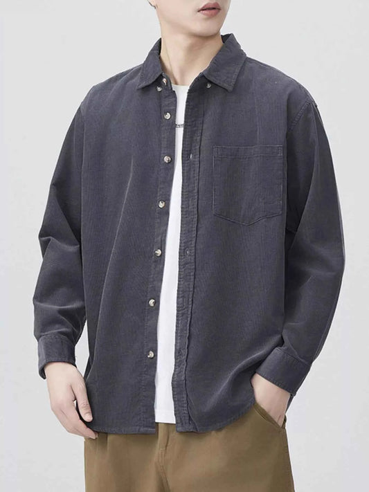 Men's Plus Size Button Up Long Sleeve Shirt