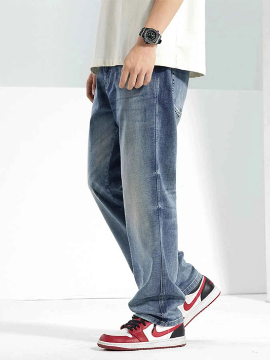 Men's Washed Straight Jeans
