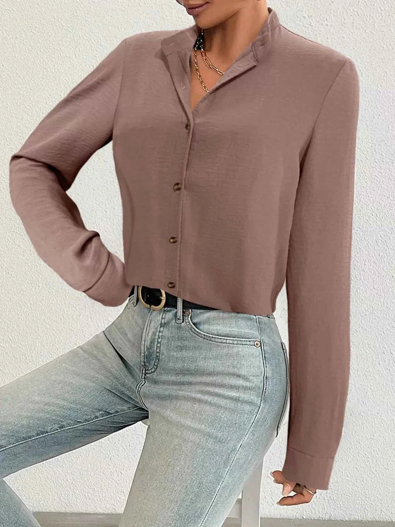 Slit Back Long Sleeve Shirt