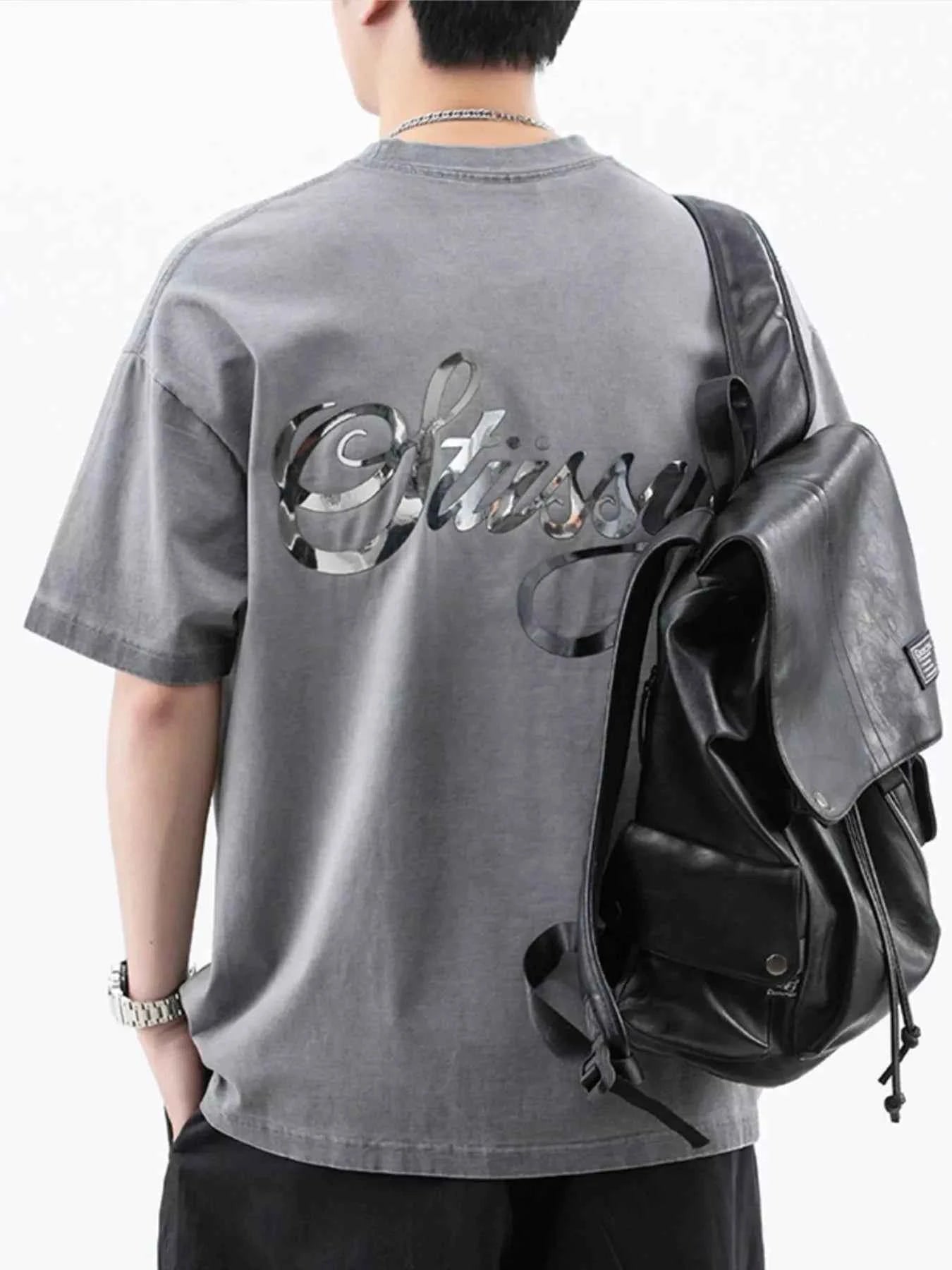 Men's Plus Size Oversized Round Neck Letter Graphic T-Shirt