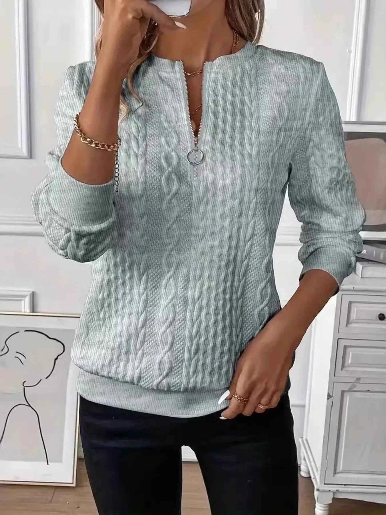 Quarter-Zip Long Sleeve Sweatshirt