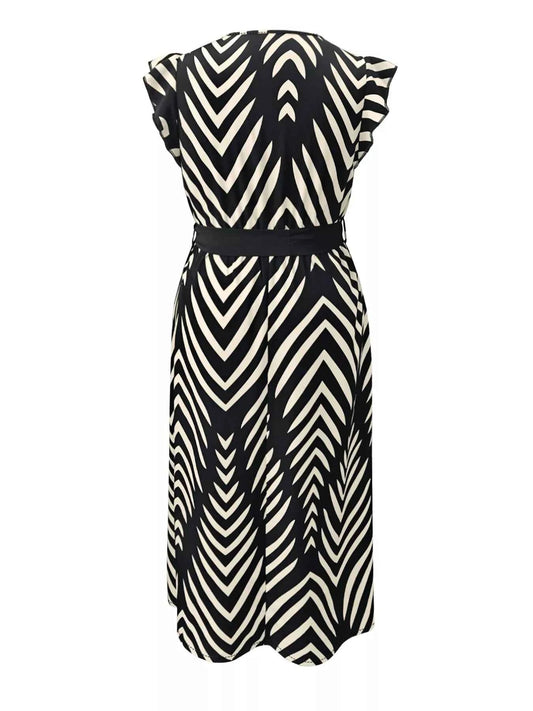 Plus Size Chevron Print Wrap Maxi Dress