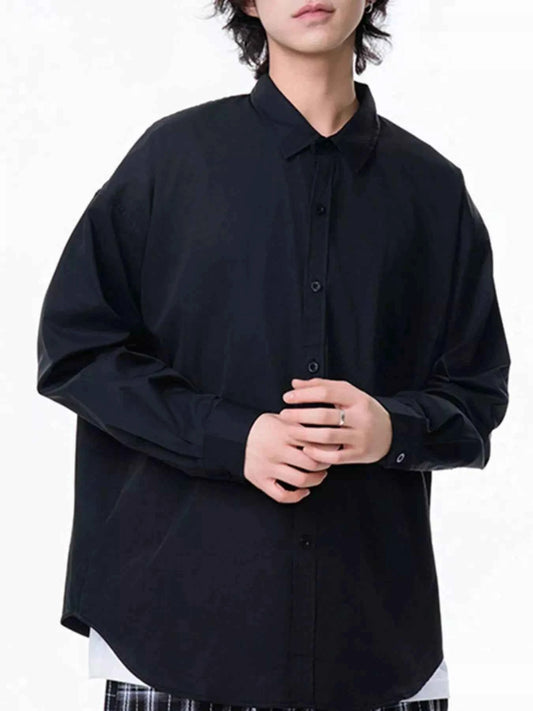 Men's Plus Size Button Up Long Sleeve Shirt