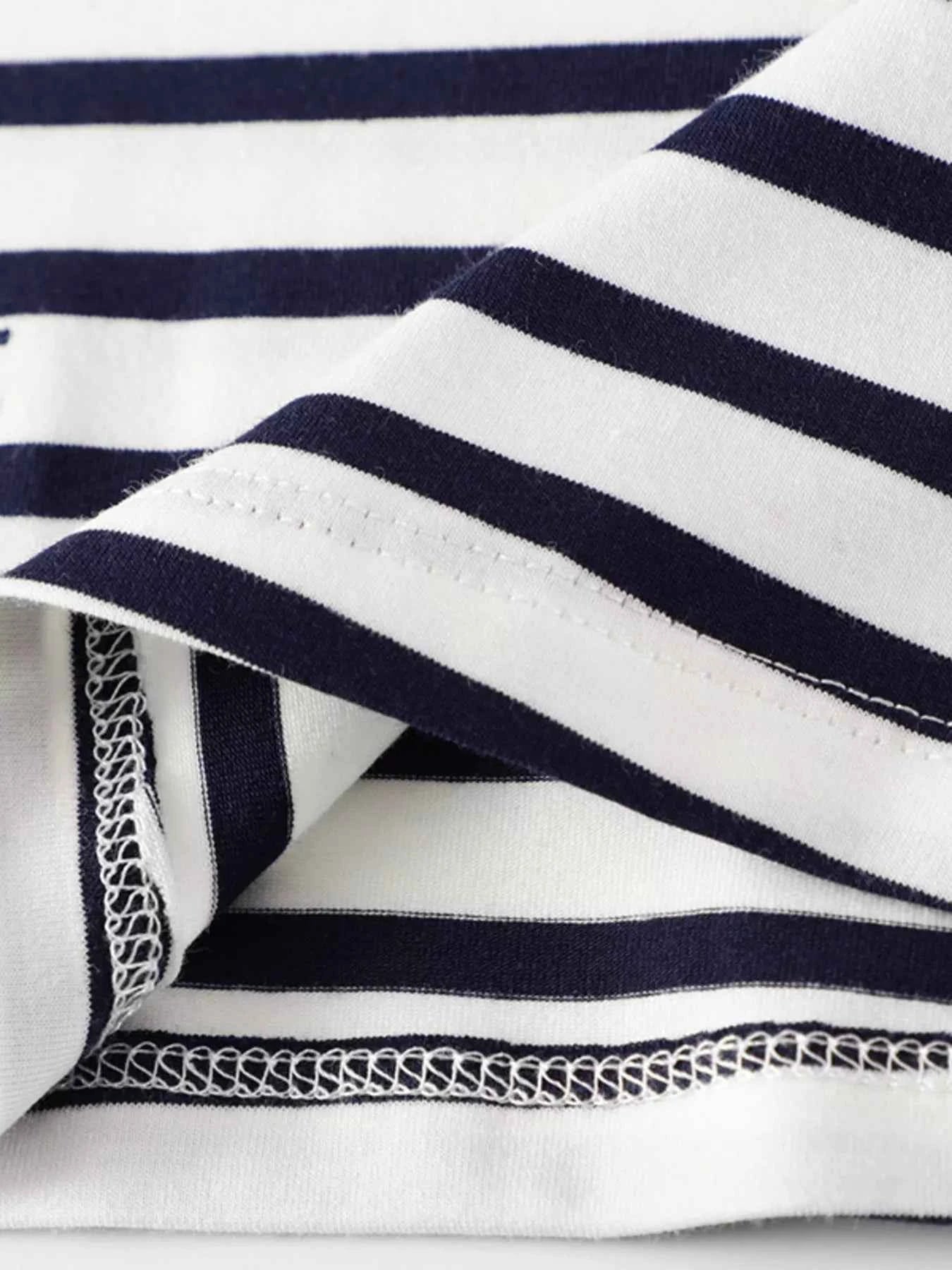 Children's Striped Cat Short Sleeve Dress