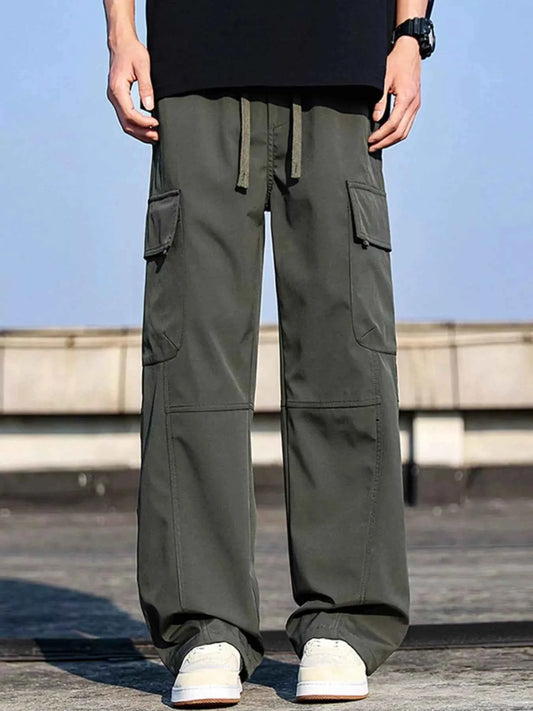 Men's Plus Size Cargo Wide Leg Pants