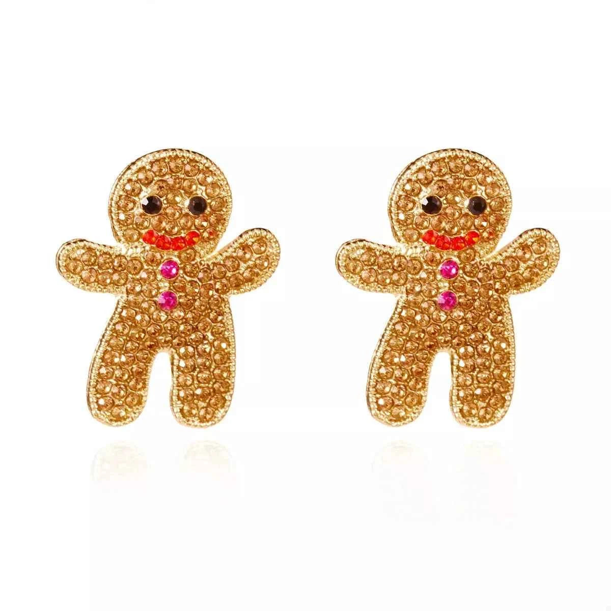 Alloy Gingerbread Man Stud Earrings
