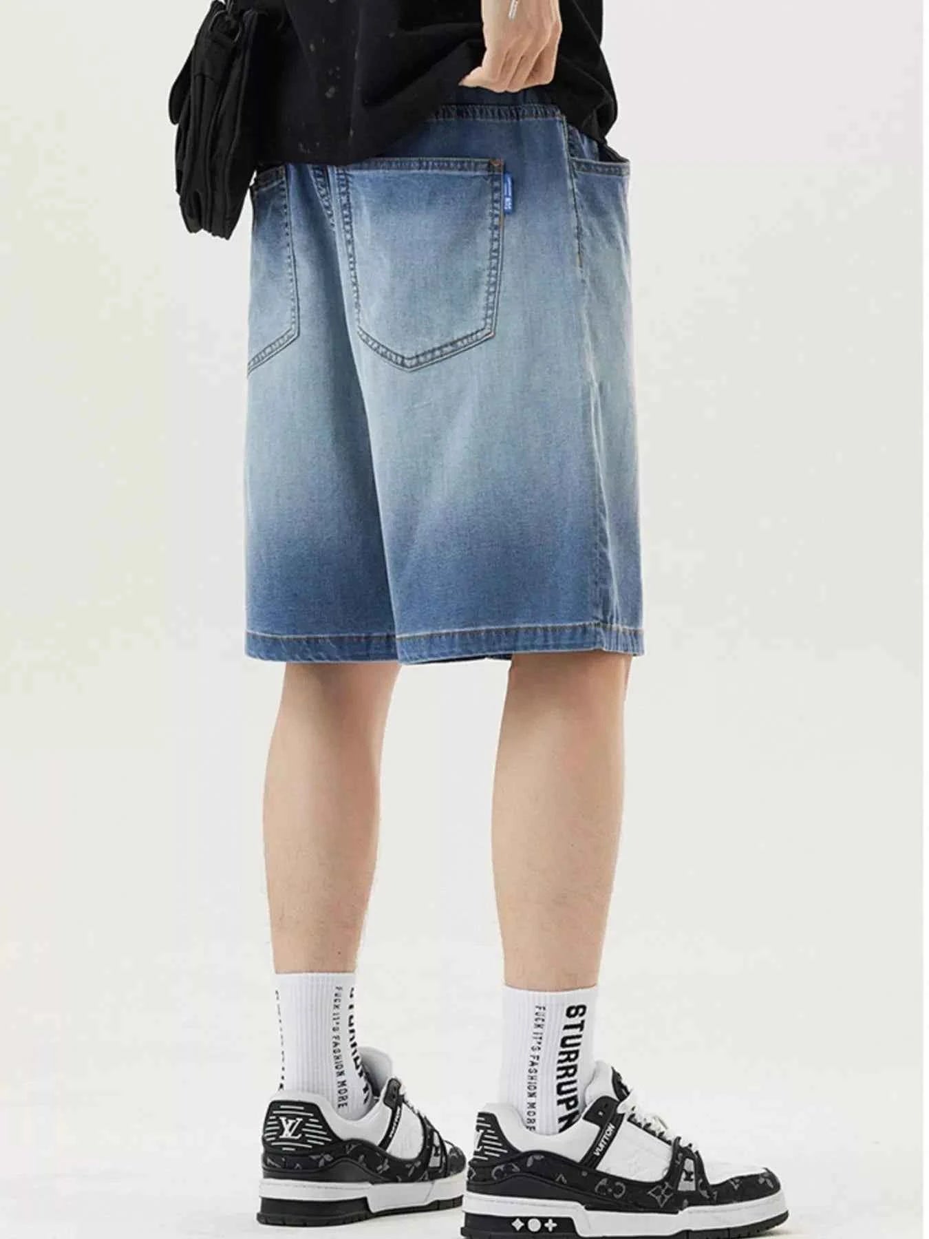 Men's Plus Size Loose Fit Drawstring Denim Shorts