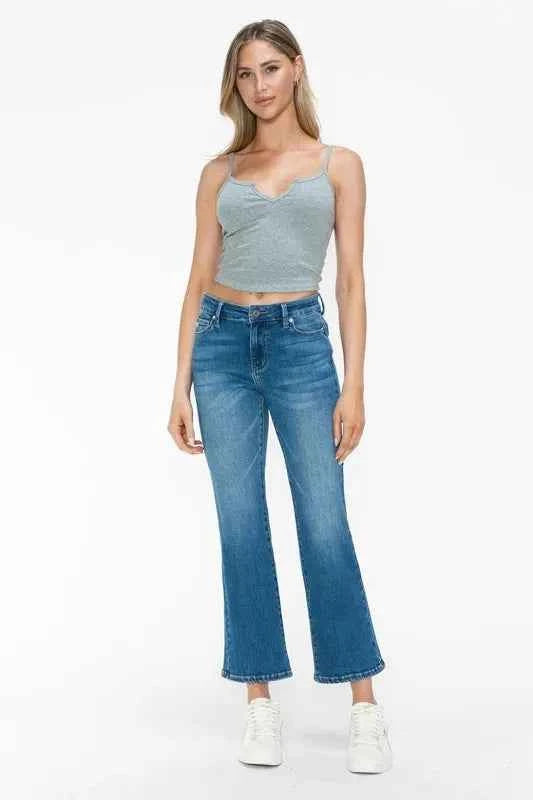 bytos Full Size Cat's Whiskers Mid Rise Ankle Jeans