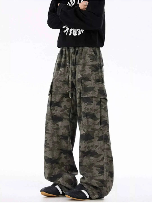 Men's Plus Size Camouflage Wide Leg Pants