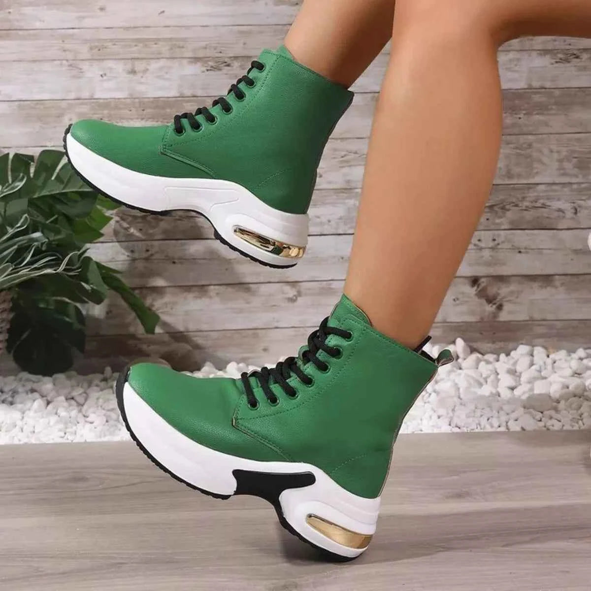 Lace Up Platform Ankle Boots