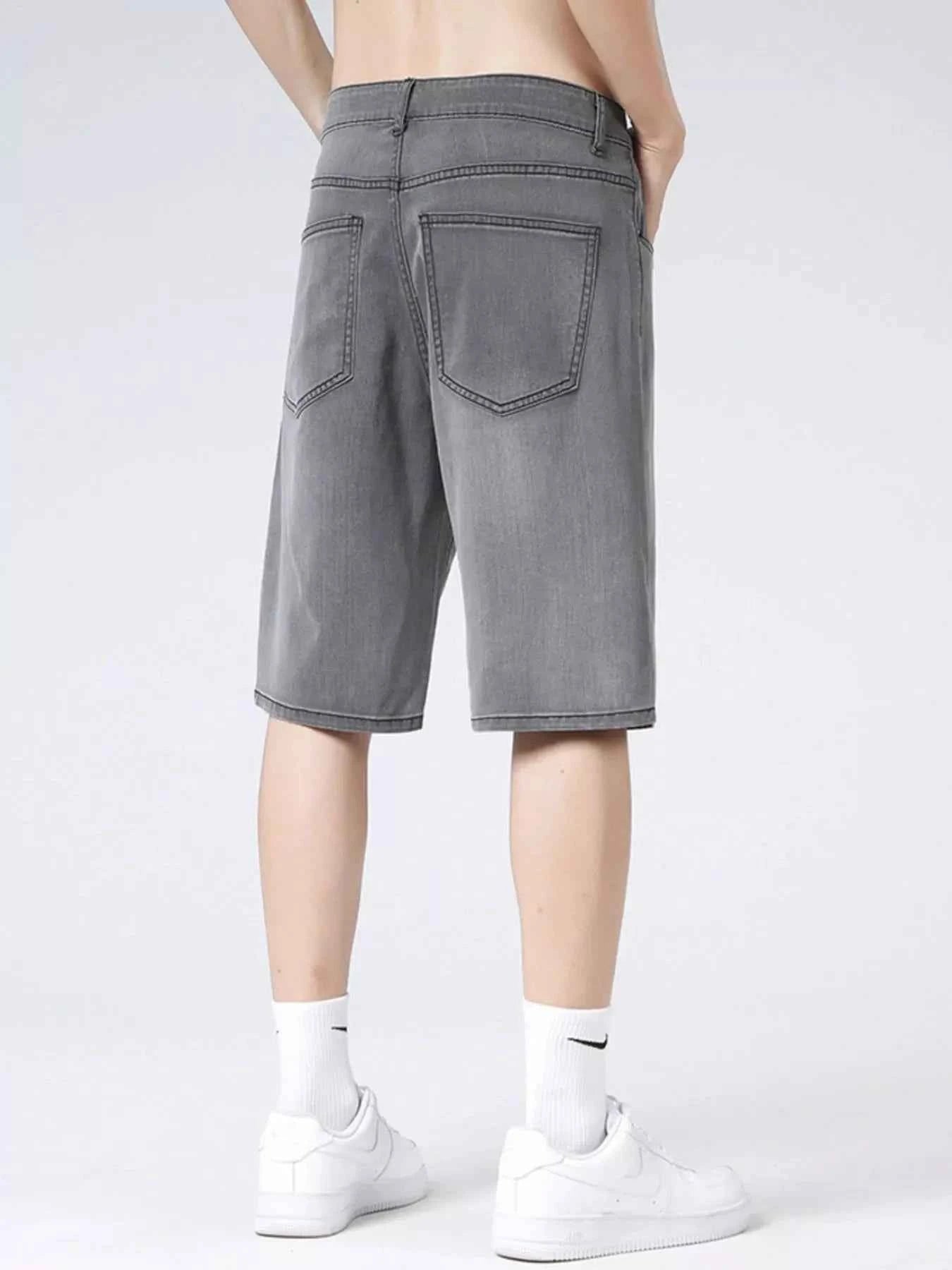 Men's Loose Fit Washed Denim Shorts